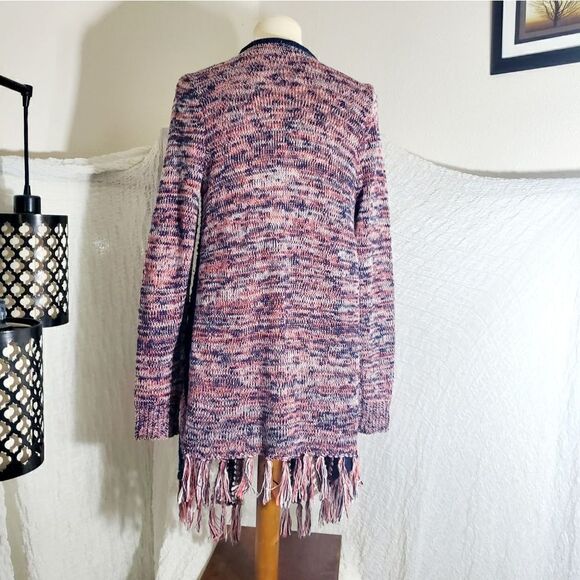 Vanity Open Knit Fringed Sweater Cardigan Size Medium - Picture 5 of 12